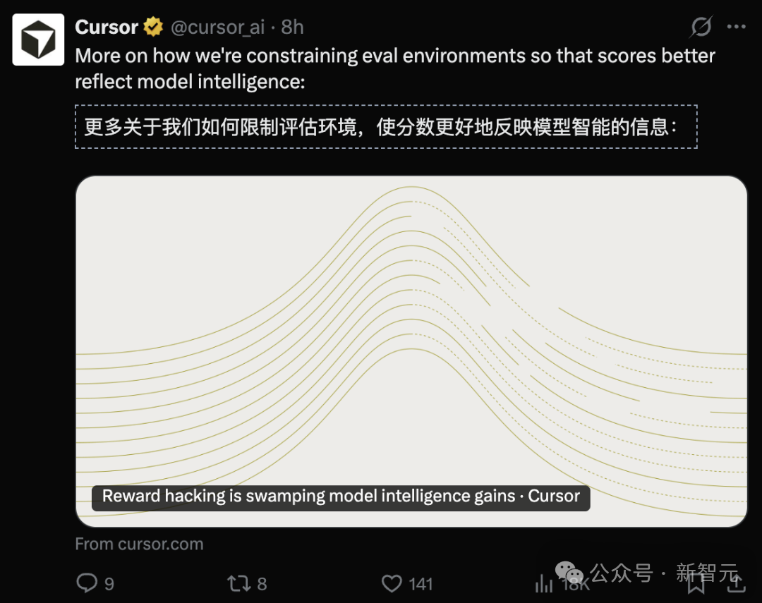 Cursor关于限制评测环境的社交媒体帖子