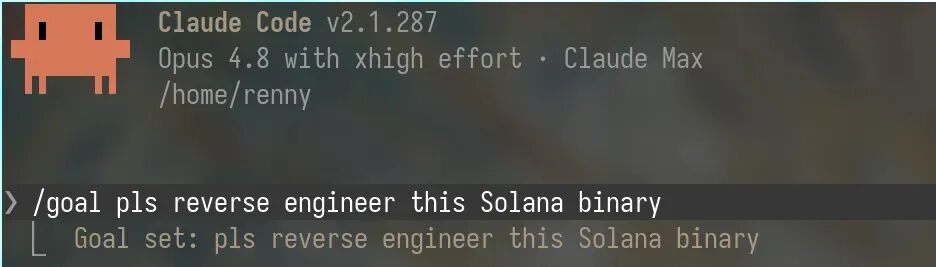Claude Code 反编译 Solana 二进制的任务设置截图