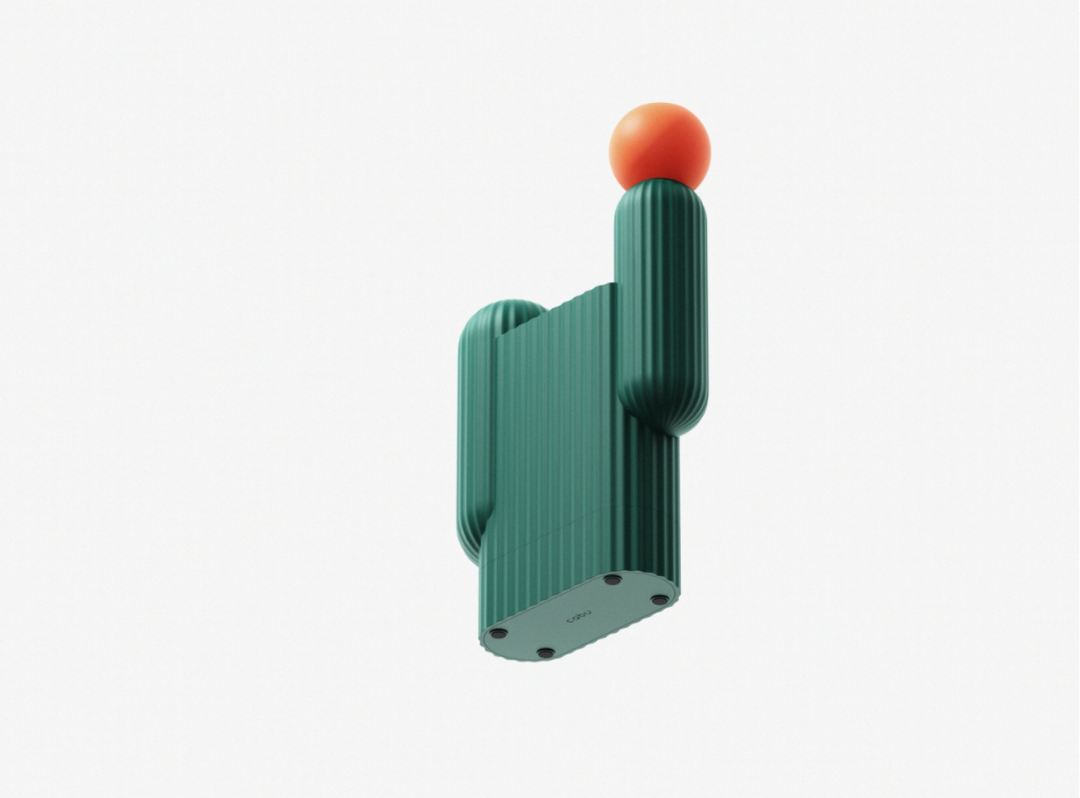 Cabu加湿器绿色款正面特写,带OPPO标志