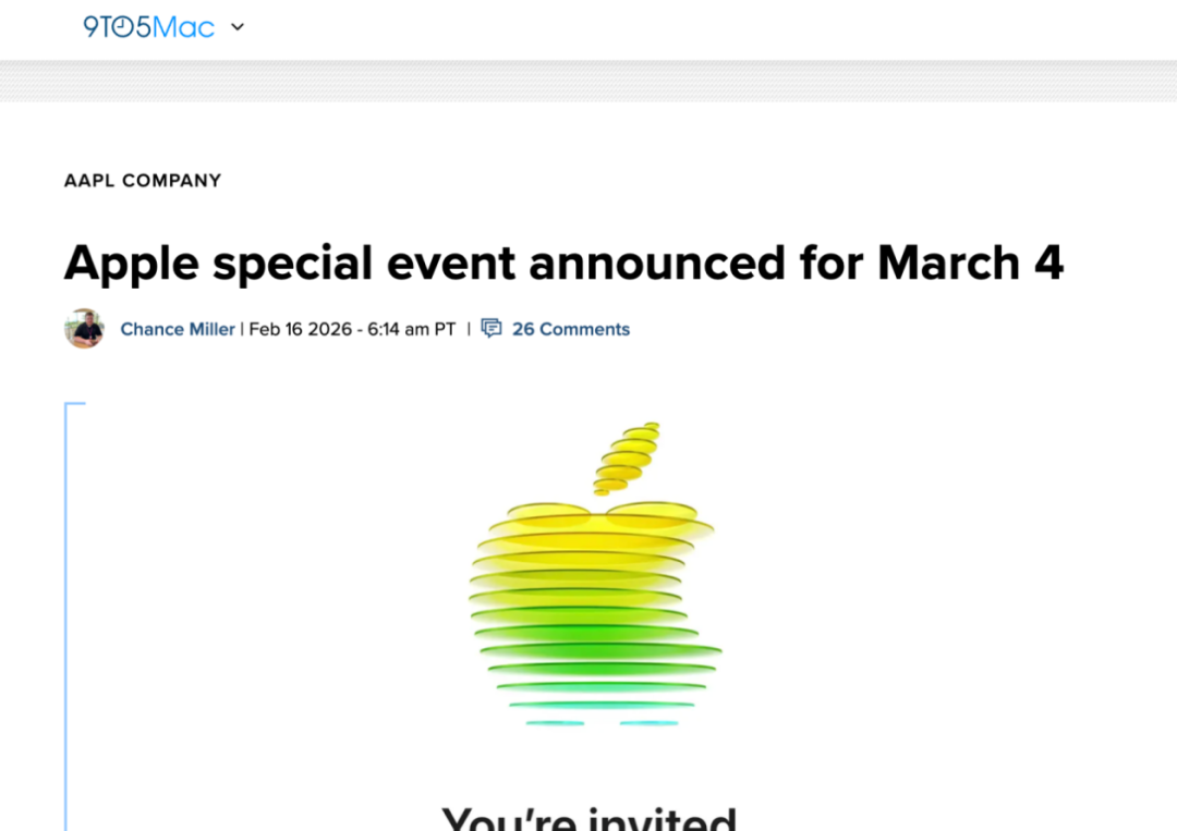 Apple March 4 Special Event Invitation