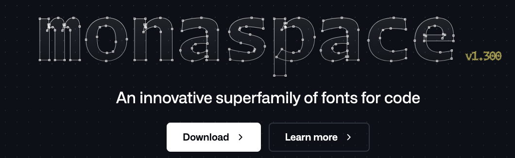 Monaspace 官网下载页面