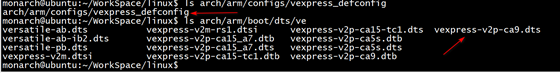 Linux 源码目录中包含 vexpress-v2p-ca9.dts 等设备树文件
