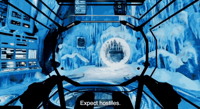 展示利用3D世界生成技术制作的科幻游戏场景截图