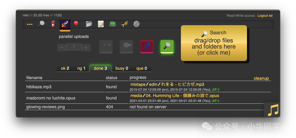 Copyparty文件去重检查界面