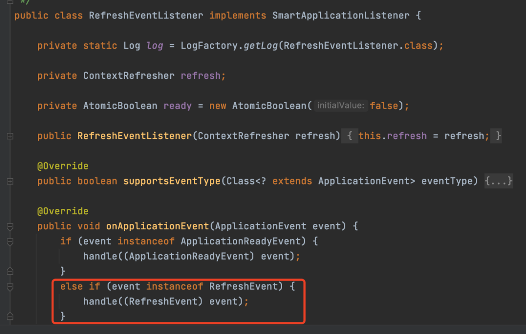 RefreshEventListener监听RefreshEvent事件