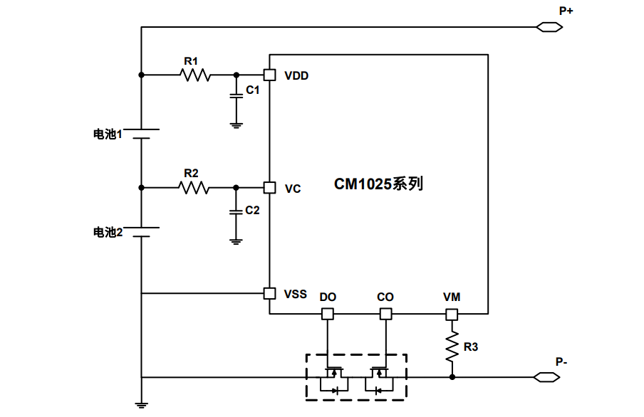 CM1025系列芯片应用电路图