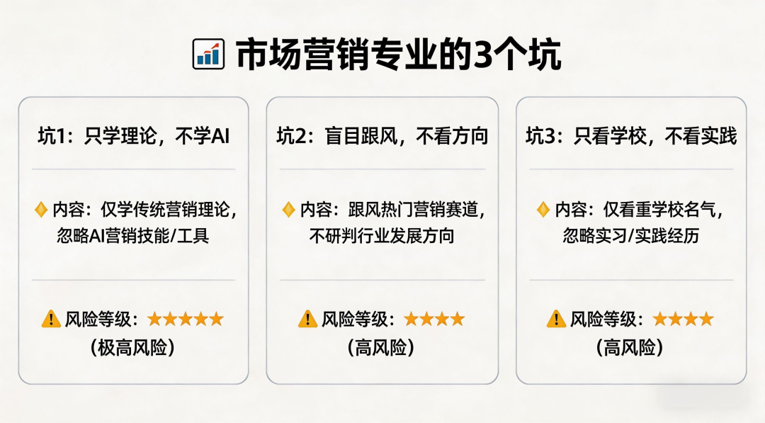 市场营销专业学生常见误区信息图