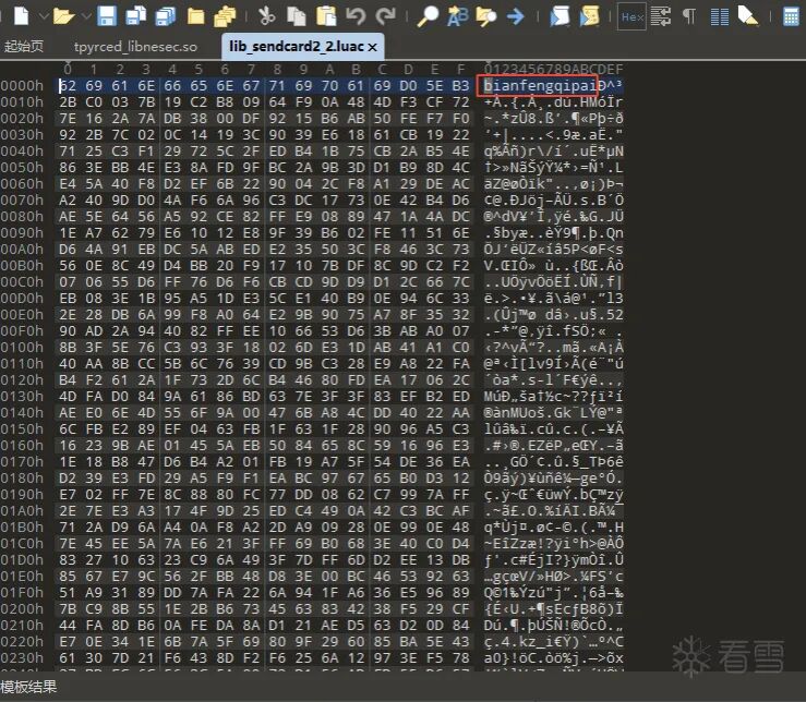 加密luac文件的十六进制视图