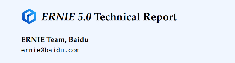 ERNIE 5.0技术报告封面