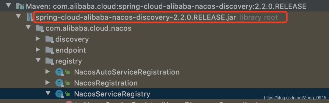 NacosServiceRegistry 所在包结构