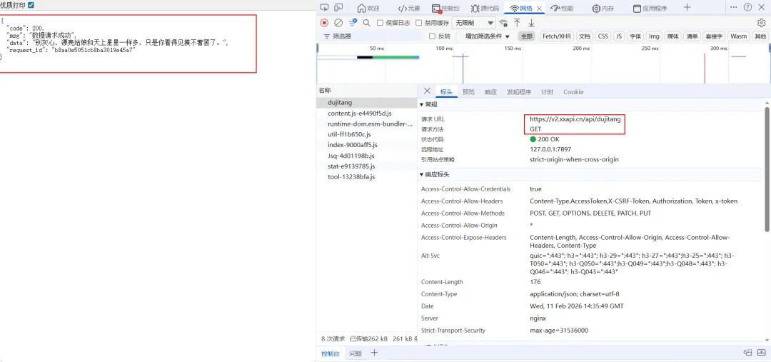 API请求网络调试详情截图