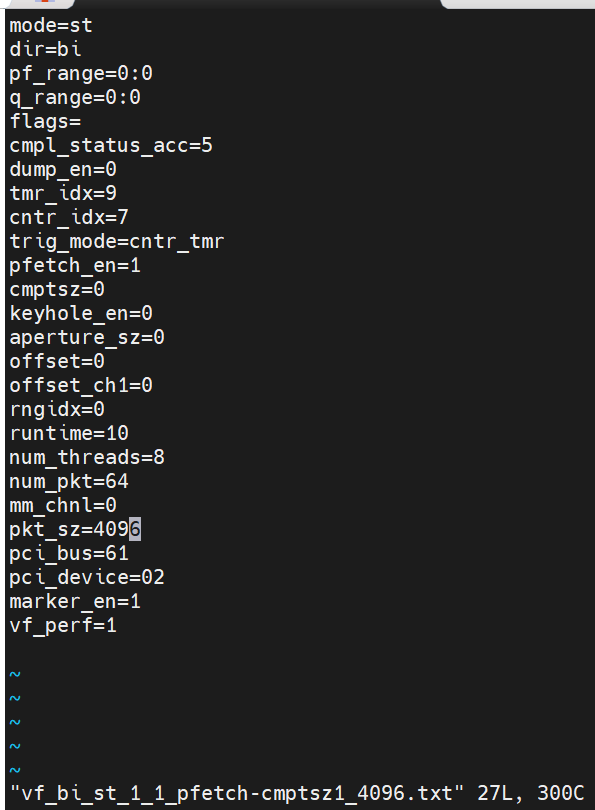 VF 性能测试配置文件内容