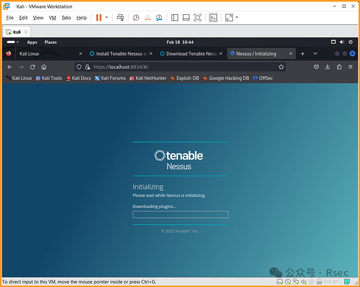 Nessus初始化及插件下载界面