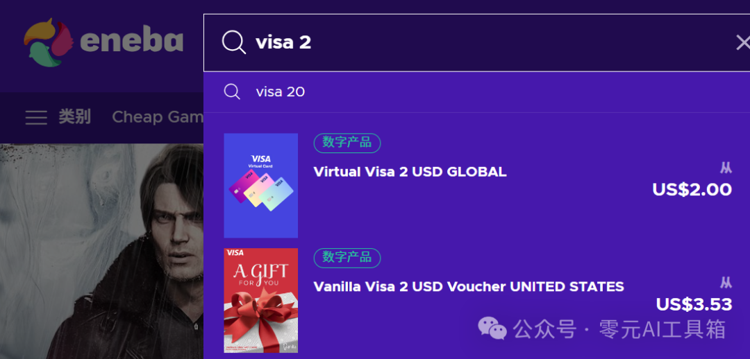 搜索Virtual Visa 2 USD的结果