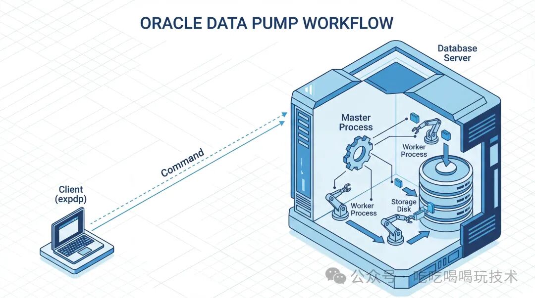 Oracle Data Pump工作流程示意图
