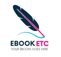 电子书下载宝库项目品牌标识,羽毛笔图案配EBOOK ETC字样