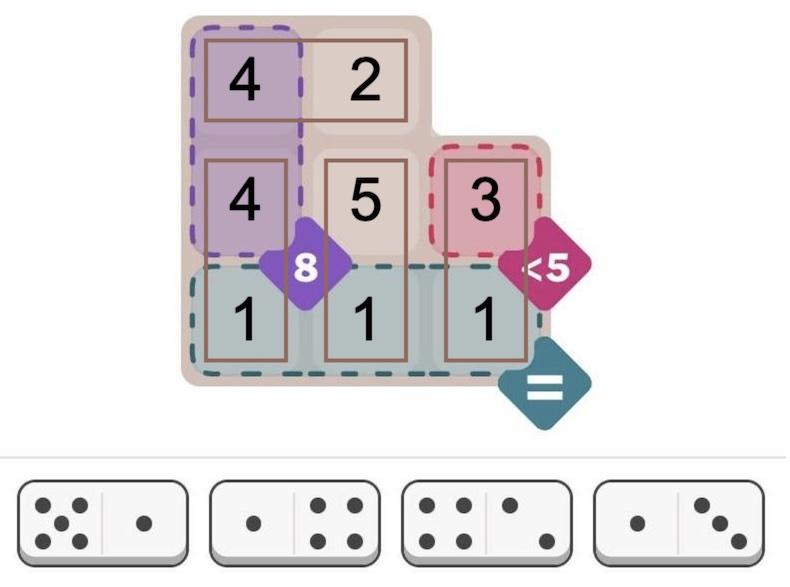 Pips拼图答案可视化图