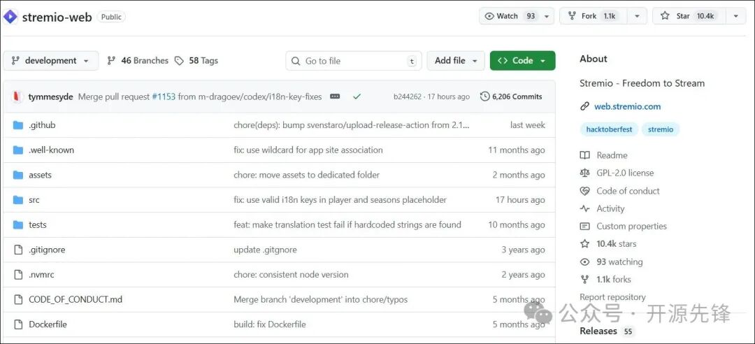 Stremio项目GitHub仓库页面