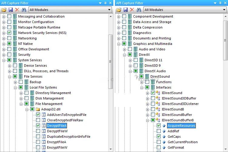 API Capture Filter 工具界面