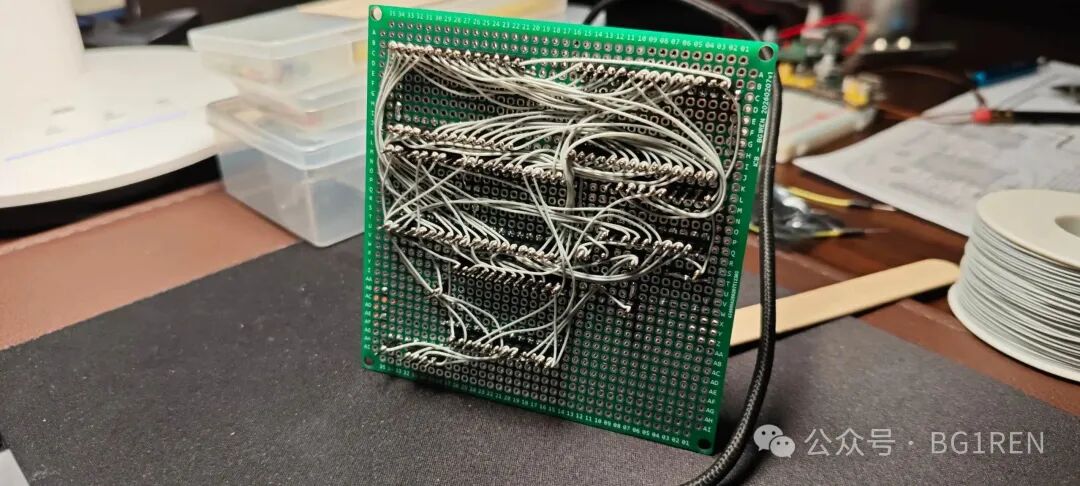 Z80单板机电路板背面手工绕线细节