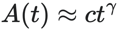 A(t) ≈ ct^γ
