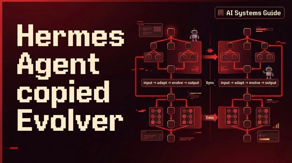 Hermes Agent 与 Evolver 自进化架构对比示意图