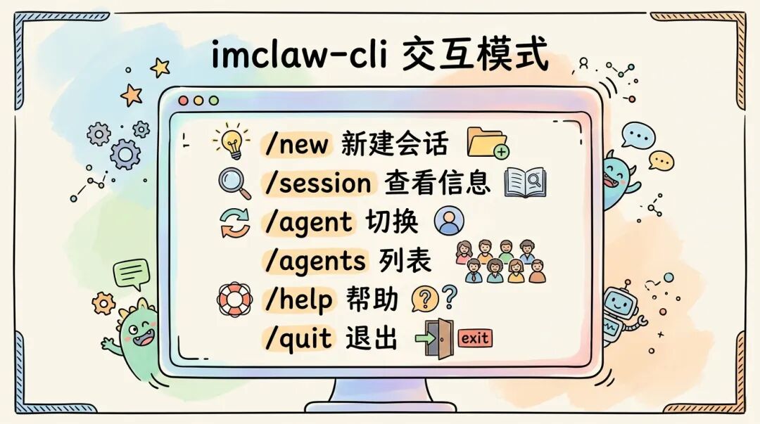 imclaw-cli 交互模式