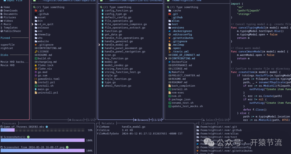 Superfile在代码编辑器中的实际运行界面
