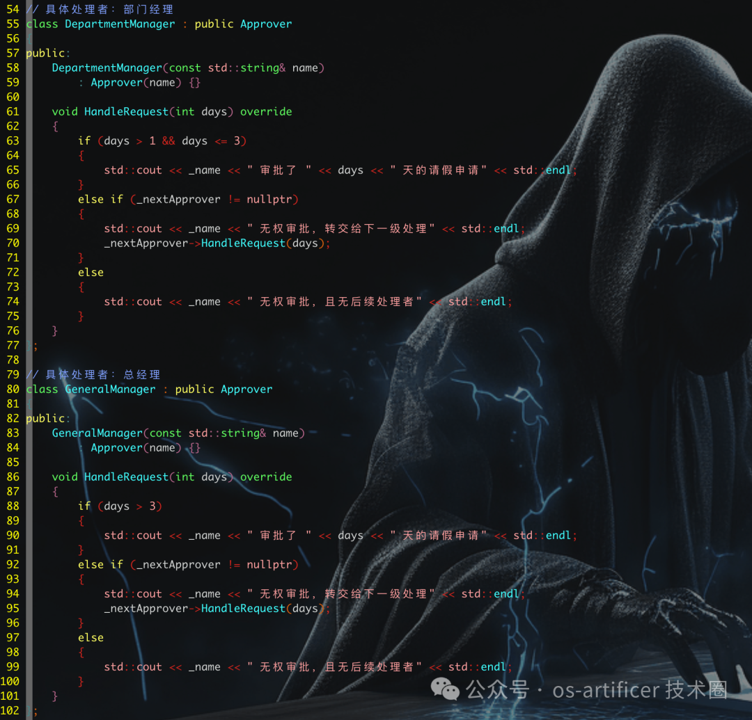 C++职责链代码示例：部门经理与总经理实现