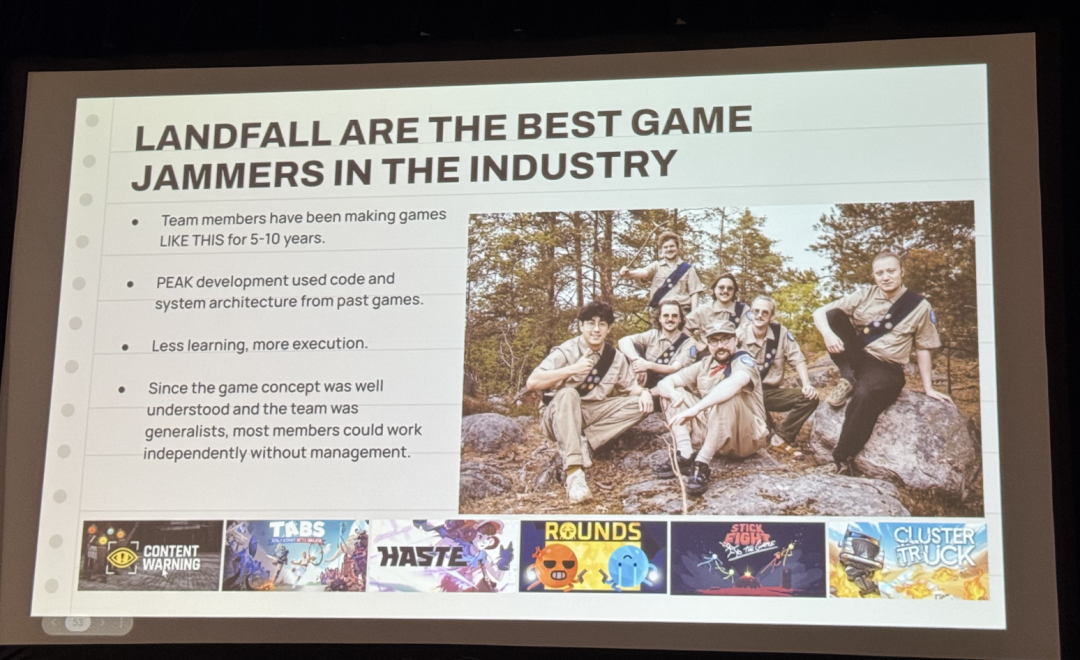 “LANDFALL是业界最好的Game Jam团队”