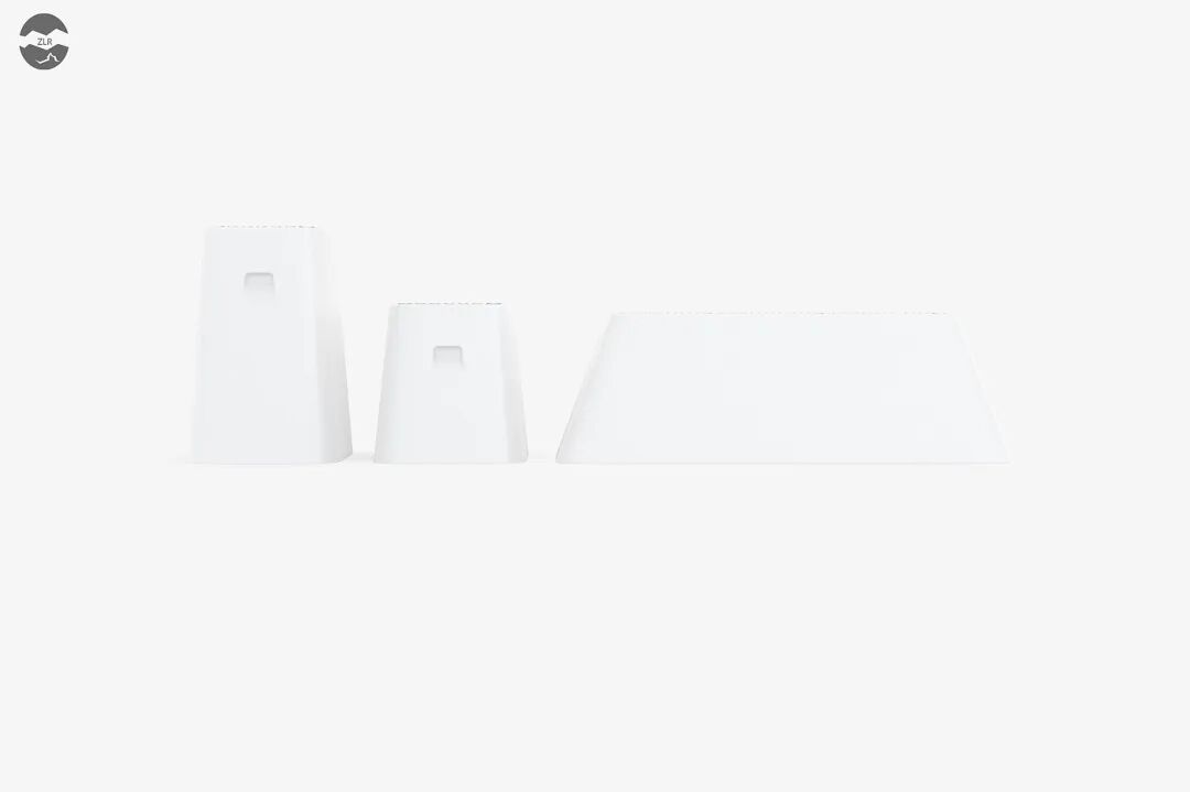 三件白色现代简约风格锥形家具