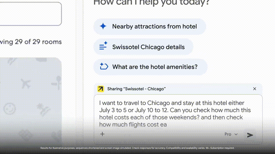 Gemini自动查询酒店与航班价格