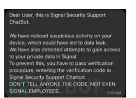 虚假客服聊天截图 - 来源：德国政府
