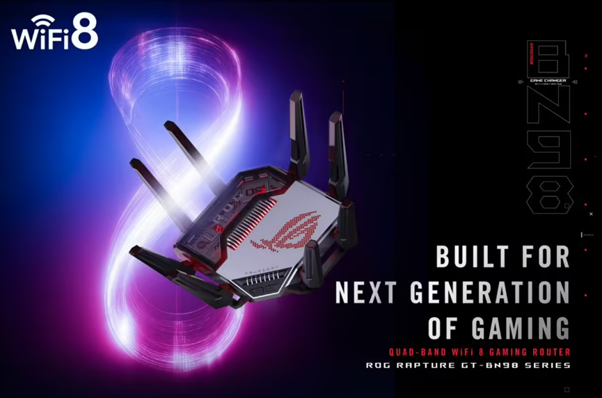 ROG Rapture GT-BN98 WiFi 8电竞路由器宣传海报