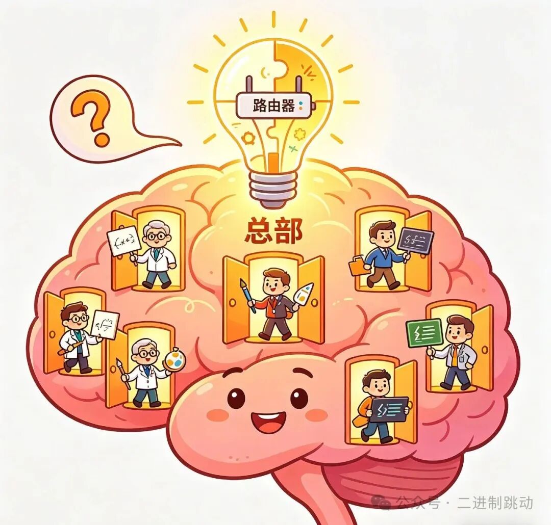 DeepSeek-V4 混合专家架构示意图 多个专业领域单元