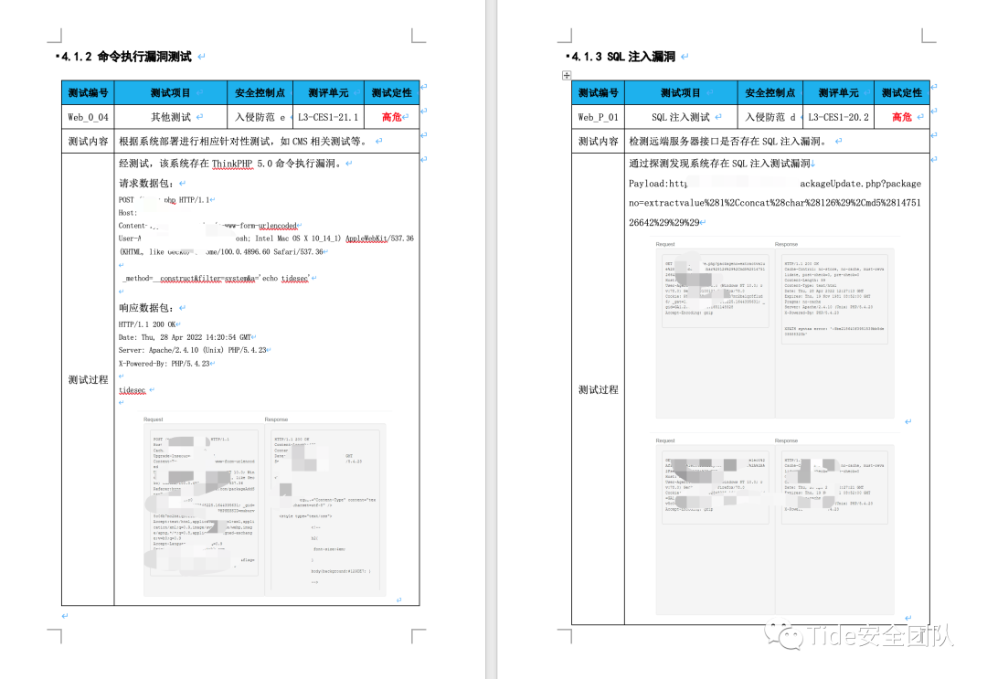 命令执行与SQL注入漏洞测试截图