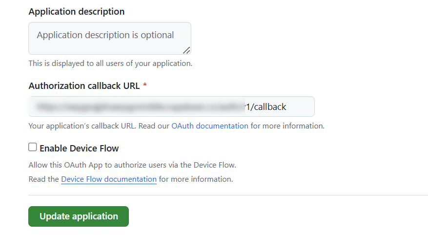 GitHub更新OAuth应用信息