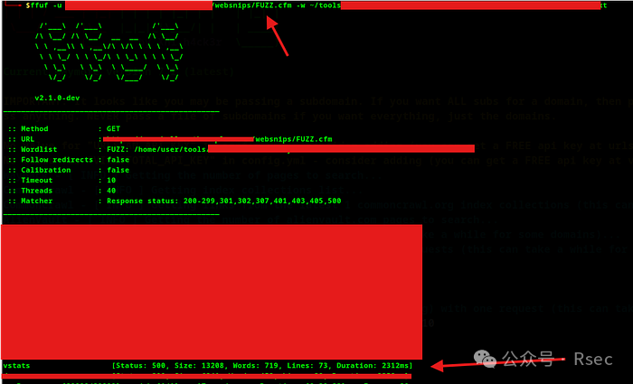 目录模糊测试工具Sfruf运行结果