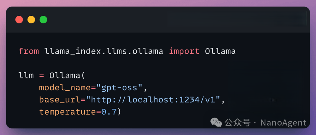 初始化Ollama模型的Python代码截图
