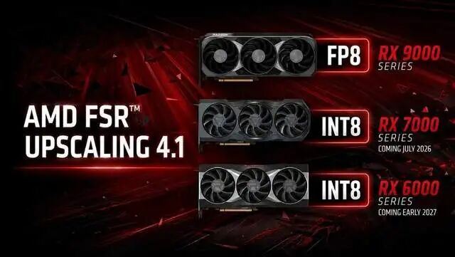 AMD FSR 4.1 超分技术覆盖 RX 9000/7000/6000 系列路线图
