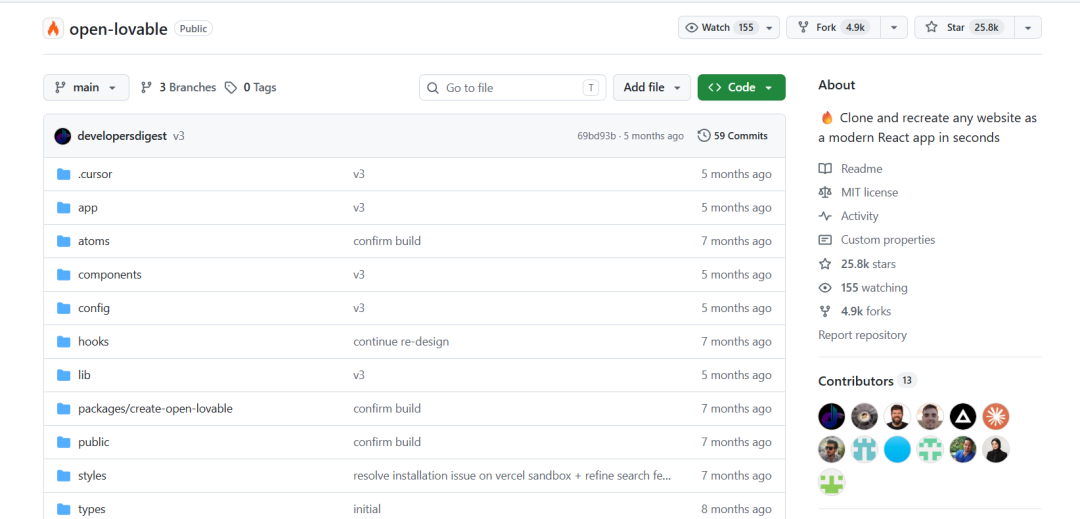 Open Lovable GitHub 仓库页面