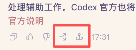 Codex 会话分支与钩子图标
