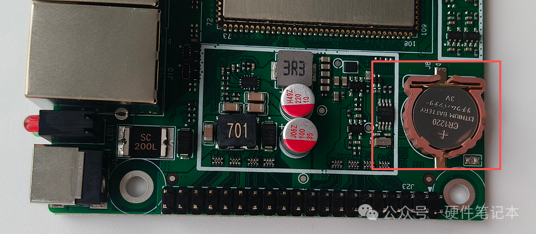 RTC电池座位置特写