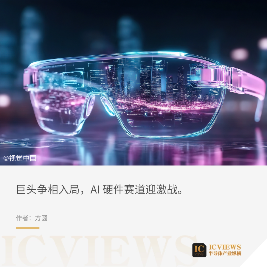 一副透明未来感智能眼镜，镜片上投射着城市夜景与数据界面