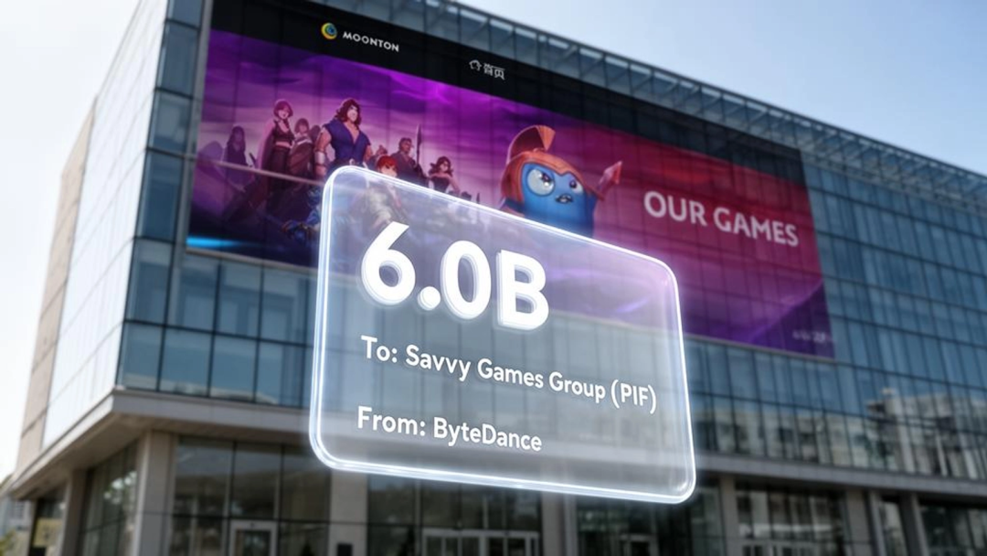 创意图片:显示字节跳动以60亿美元向Savvy Games Group出售沐瞳