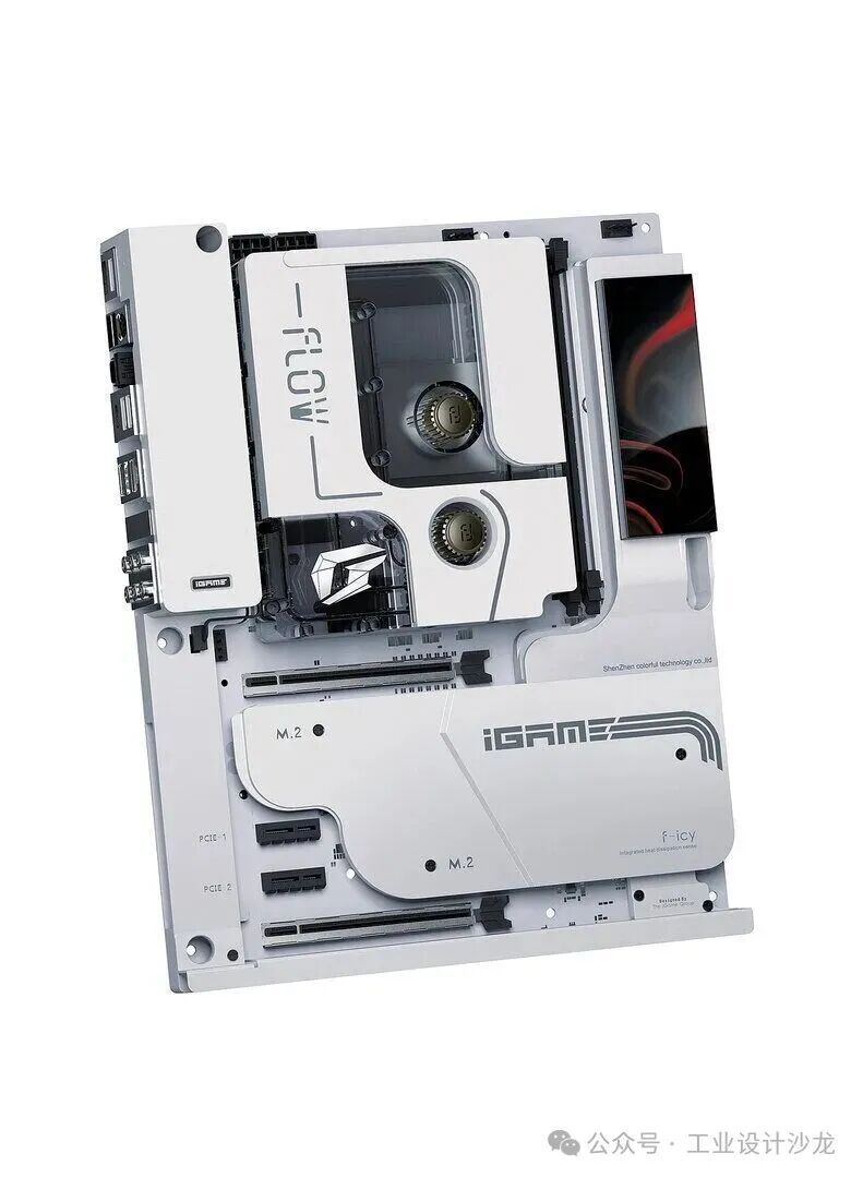 白色水冷主板特写