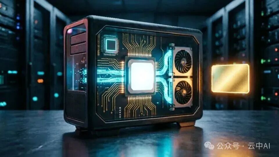 科幻风格的透明AI主机