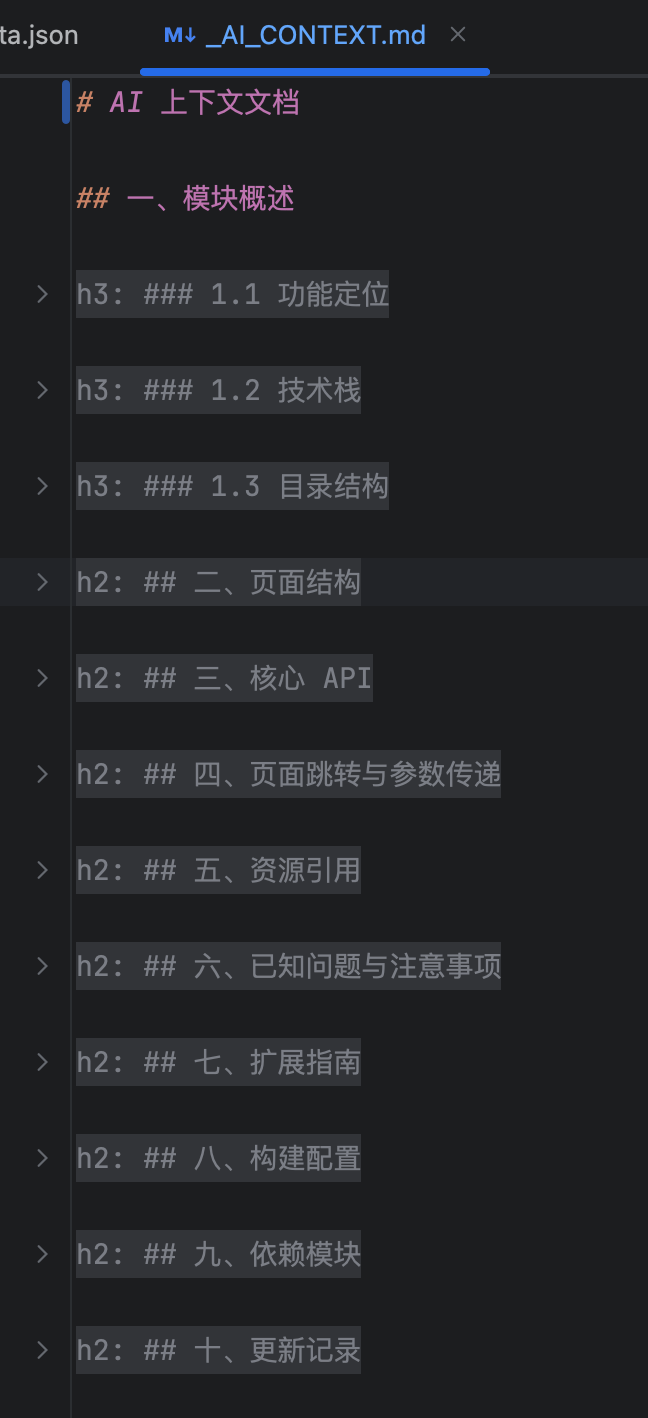 AI上下文文档结构示意图